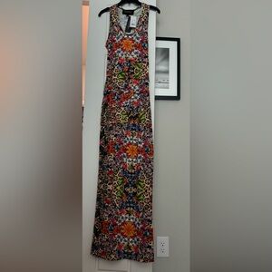 Nicole Miller Collection NWT Floral & Leopard Maxi Dress